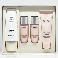 Bộ Chống Nắng Ohui Cao Cấp - Kem Chống Nắng, Sữa Rửa Mặt, Kem Dưỡng, Nước Hoa Hồng - Chăm Sóc Da Mềm Mại, Rạng Rỡ 4 Món