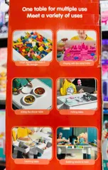 Bàn Xếp Hình Đa Năng Blocks Building Table 811 Có Ghế Ngồi - Đồ Chơi Sáng Tạo Cho Trẻ Em Từ 3 Tuổi