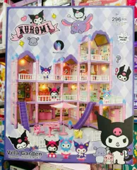 Đồ Chơi Lắp Ghép Nhà Búp Bê Kuromi 8816-37 Villa Garden - Bộ 285/296 Mảnh Phát Triển Tư Duy Cho Trẻ Em Từ 3 Tuổi