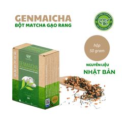 Bột Genmaicha Trà Xanh Gạo Rang OneLife Nhật Bản - 50gr Hỗ Trợ Giảm Cân, Thức Uống Tự Nhiên, Không Đường, Thơm Ngon, Dễ Pha Chế