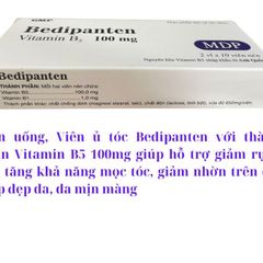 Viên uống bổ sung Vitamin B5 B1 Bedipanthen - Hỗ trợ làm đẹp da, giảm mụn, ngăn rụng tóc - Hộp 20 viên