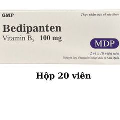 Viên uống bổ sung Vitamin B5 B1 Bedipanthen - Hỗ trợ làm đẹp da, giảm mụn, ngăn rụng tóc - Hộp 20 viên