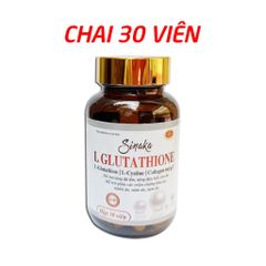 Viên uống Sinaka L Glutathione HDPHARMA - Bổ sung L-Glutathione, Collagen, Vitamin C - Giúp trắng sáng, giảm khô da, nám, và nhăn da - Hộp 30 viên