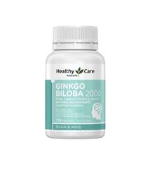 Bổ não Ginkgo Biloba Healthy Care Úc 110 viên - Tăng cường trí nhớ và cải thiện tuần hoàn máu não, hỗ trợ tập trung cho người lớn tuổi và dân văn phòng