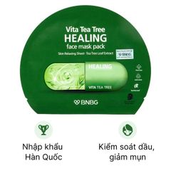Mặt Nạ BNBG Vita Tea Tree Tràm Trà Kiểm Soát Dầu Mụn - Hộp 10 Miếng X 30ml - Dưỡng Da, Làm Sạch Sâu, Ngăn Ngừa Mụn
