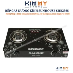 Bếp Gas Dương Kính Sunhouse SHB3365 - Tiết Kiệm Gas, Hệ Thống Đánh Lửa Magneto, Đầu Đốt Đồng, Bảo Hành 12 Tháng