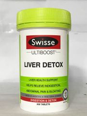 Viên uống bổ gan Swisse Liver Detox 200 viên - Giải độc, thanh lọc cơ thể, hỗ trợ sức khỏe gan tự nhiên với cây kế sữa và nghệ