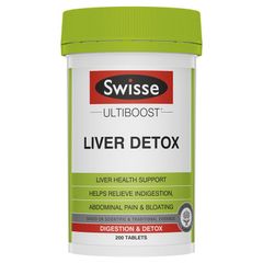 Viên uống bổ gan Swisse Liver Detox 200 viên - Giải độc, thanh lọc cơ thể, hỗ trợ sức khỏe gan tự nhiên với cây kế sữa và nghệ