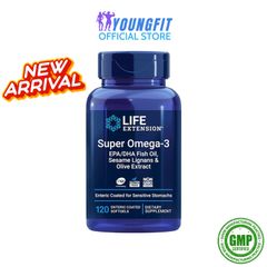Viên Uống Dầu Cá Super Omega-3 Life Extension - Tăng Cường Sức Khỏe Tim Mạch & Làm Đẹp - Hộp 120-240 Viên Chiết Xuất Olive