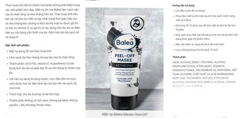 Gel Mặt Nạ Than Hoạt Tính Lột Mụn Balea 100ml - Giúp Lột Mụn Cám, Mụn Đầu Đen, Và Làm Sạch Da Từ Chuyên Gia Đức