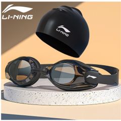 Combo Kính Bơi Người Lớn LI-NING Chính Hãng Chống Nước, Chống Sương Mù, Chống Tia UV, Tặng Nút Bịt Tai & Cầu Mũi