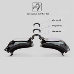 Combo Kính Bơi Người Lớn LI-NING Chính Hãng Chống Nước, Chống Sương Mù, Chống Tia UV, Tặng Nút Bịt Tai & Cầu Mũi