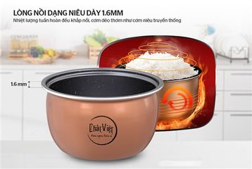 Nồi Cơm Điện 1.8L Sunhouse SHD8627 - Thiết Kế Hiện Đại, Chống Dính Cao Cấp, Nấu Cơm Ngon Cho Gia Đình 4-6 Người