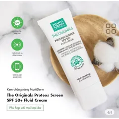Kem Chống Nắng Martiderm The Originals Proteos Screen SPF50+ - Ngừa Lão Hóa, Chống Sạm Nám, Dưỡng Da Khỏe Mạnh 40ml