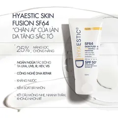 Kem Chống Nắng Hyaestic Skin Fusion SF64 SPF50+ - Bảo Vệ Da Tối Đa, Chống Ô Nhiễm và Ngừa Lão Hóa Da 50ml