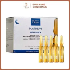 MartiDerm Platinum Night Renew Ampoules - Dưỡng Da Ban Đêm, Chống Lão Hóa, Tái Tạo Da, Phù Hợp Mọi Loại Da