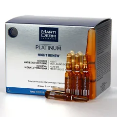 MartiDerm Platinum Night Renew Ampoules - Dưỡng Da Ban Đêm, Chống Lão Hóa, Tái Tạo Da, Phù Hợp Mọi Loại Da