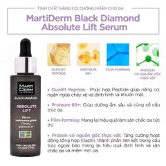 Tinh Chất Nâng Cơ MartiDerm Black Diamond Absolute Lift Serum 30ml - Chống Nhăn, Săn Chắc Da, Phục Hồi Lão Hóa, Peptide Tiên Tiến
