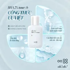 Nước Hoa Hồng OH! OH! BHA 2% 75ml - Tẩy Tế Bào Chết, Làm Sạch Sâu, Giảm Mụn, Dưỡng Da Sáng Mịn Chuyên Dụng Cho Da Dầu Mụn