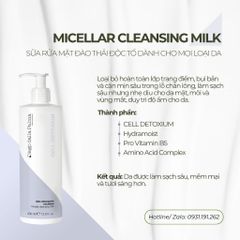 Sữa Rửa Mặt Micellar Diego Dalla Palma Cell Detoxium - Đào Thải Độc Tố, Làm Sạch Sâu Dịu Nhẹ Da, An Toàn Cho Da Nhạy Cảm