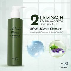 Sữa Rửa Mặt Dịu Nhẹ OH! OH! Microx Cleanser 150g - Làm Sạch Sâu & Thanh Lọc Da Nhạy Cảm, Công Nghệ Activated Oxygen