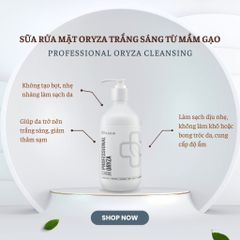 Sữa Rửa Mặt Oryza Trắng Sáng HD Derma 500ml - Chăm Sóc Da Chuyên Nghiệp Từ Mầm Gạo, Cung Cấp Độ Ẩm, Làm Sạch Nhanh Chóng