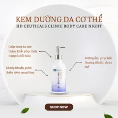 Kem Dưỡng Da Cơ Thể Ban Đêm HD Derma HD Ceuticals - Sáng Da, Giữ Ẩm, Phục Hồi Da Tự Nhiên, Dành Cho Mọi Loại Da