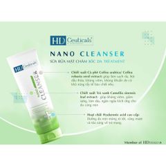 Sữa Rửa Mặt Không Bọt HD Derma Nano Cleanser - Dành Cho Mọi Loại Da, Da Mụn, Da Nhạy Cảm, Chiết Xuất Trà Xanh, Cà Phê