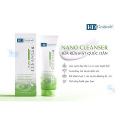 Sữa Rửa Mặt Không Bọt HD Derma Nano Cleanser - Dành Cho Mọi Loại Da, Da Mụn, Da Nhạy Cảm, Chiết Xuất Trà Xanh, Cà Phê