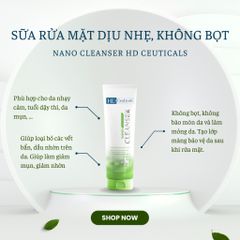 Sữa Rửa Mặt Không Bọt HD Derma Nano Cleanser - Dành Cho Mọi Loại Da, Da Mụn, Da Nhạy Cảm, Chiết Xuất Trà Xanh, Cà Phê