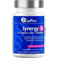 Viên uống Synergy B B-Complex với L-Theanine Canprev 60 viên - Hỗ trợ sức khỏe thần kinh và tăng cường năng lượng tự nhiên