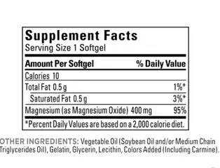 Viên uống bổ sung Magie Nature Made Extra Strength 400 mg,180 viên nang mềm - Hàng Mỹ
