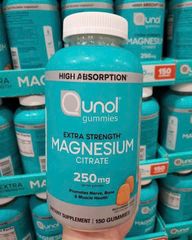 Kẹo dẻo bổ sung Magnesium Citrate Qunol 250mg 150 viên - Hàng Mỹ.