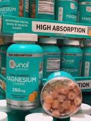 Kẹo dẻo bổ sung Magnesium Citrate Qunol 250mg 150 viên - Hàng Mỹ.