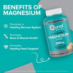 Kẹo dẻo bổ sung Magnesium Citrate Qunol 250mg 150 viên - Hàng Mỹ.