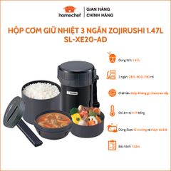 Hộp cơm giữ nhiệt 3 ngăn Zojirushi SL-XE20-AD 1.47L - Giữ ấm 6 giờ, an toàn BPA, lý tưởng mang đi văn phòng hoặc picnic