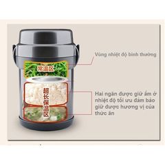 Hộp cơm giữ nhiệt 3 ngăn Zojirushi SL-XE20-AD 1.47L - Giữ ấm 6 giờ, an toàn BPA, lý tưởng mang đi văn phòng hoặc picnic