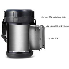 Hộp cơm giữ nhiệt 3 ngăn Zojirushi SL-XE20-AD 1.47L - Giữ ấm 6 giờ, an toàn BPA, lý tưởng mang đi văn phòng hoặc picnic