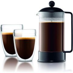 Bình pha cà phê kiểu Pháp Bodum Brazil 1543-01 - Dung tích 350ml, Thủy tinh Borosilicate, Thời trang, Hàng chính hãng từ Bồ Đào Nha