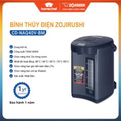 Bình thủy điện Zojirushi 4L CD-NAQ40V-BM, 730W, công nghệ Nhật Bản, chức năng rót nước chậm, LCD hiện đại, bảo hành 1 năm