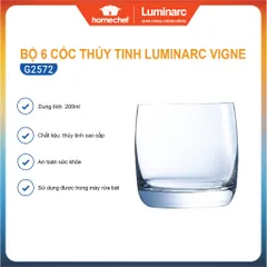 Bộ 6 Cốc Thủy Tinh Luminarc Vigne 200ml - Cốc Uống Hàng Chính Hãng, Đẹp, An Toàn, Tiện Ích Cho Bếp Bắc