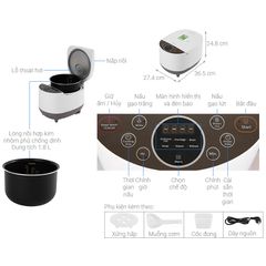 Nồi Cơm Điện Tử Philips HD4515/55 1.8L - Công Nghệ 3D Thông Minh, Bảo Hành 2 Năm, Đa Chức Năng, Hàng Chính Hãng