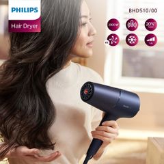 Máy Sấy Tóc Philips BHD510 2300W - Công Nghệ ThermoShield, Sấy Nhanh, Giảm Tổn Hại, 6 Chế Độ Nhiệt và Tóc Bóng Mượt