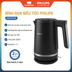 Bình đun nước siêu tốc Philips HD9395 1.7L - Công suất 2200W, An toàn, Thiết kế đẹp, Bảo hành 2 năm