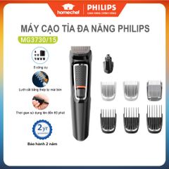 Máy Tỉa Râu Tóc Đa Năng 8 Trong 1 Philips MG3730/15 - Lưỡi Thép Mài Bén, Pin 60 Phút, Bảo Hành 2 Năm, Tiện Dụng Ở Nhà Và Du Lịch
