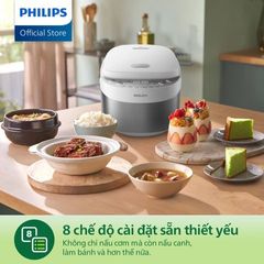 Nồi Cơm Điện Mini Philips HD3170 - Dung Tích 0.85L, Công Suất 600W, 8 Chế Độ Nấu Tự Động, Hàng Chính Hãng 2 Năm Bảo Hành