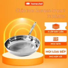 Chảo inox 304 cao cấp Scanpan Impact 20cm 71002000, đáy 3 lớp, dùng bếp từ, máy rửa bát