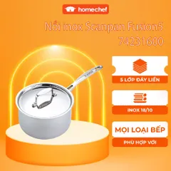 Nồi Inox Scanpan Fusion5 2L/16cm - Đúc Liền 5 Lớp, Dùng Bếp Từ, An Toàn Máy Rửa Bát, Chất Liệu Cao Cấp Chính Hãng