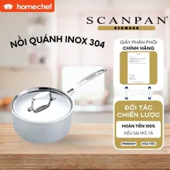 Nồi Inox Scanpan Fusion5 2L/16cm - Đúc Liền 5 Lớp, Dùng Bếp Từ, An Toàn Máy Rửa Bát, Chất Liệu Cao Cấp Chính Hãng