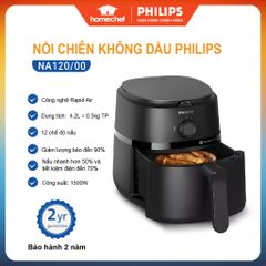 Nồi Chiên Không Dầu Philips NA120 4.2L, Công Suất 1300W, Tiết Kiệm Điện, Nấu Ăn Lành Mạnh Với 12 Chức Năng, Bảo Hành 2 Năm